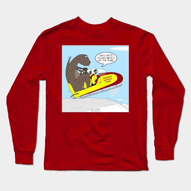 T-Rex Bobsled Long Sleeve T-Shirt by OutToLunch